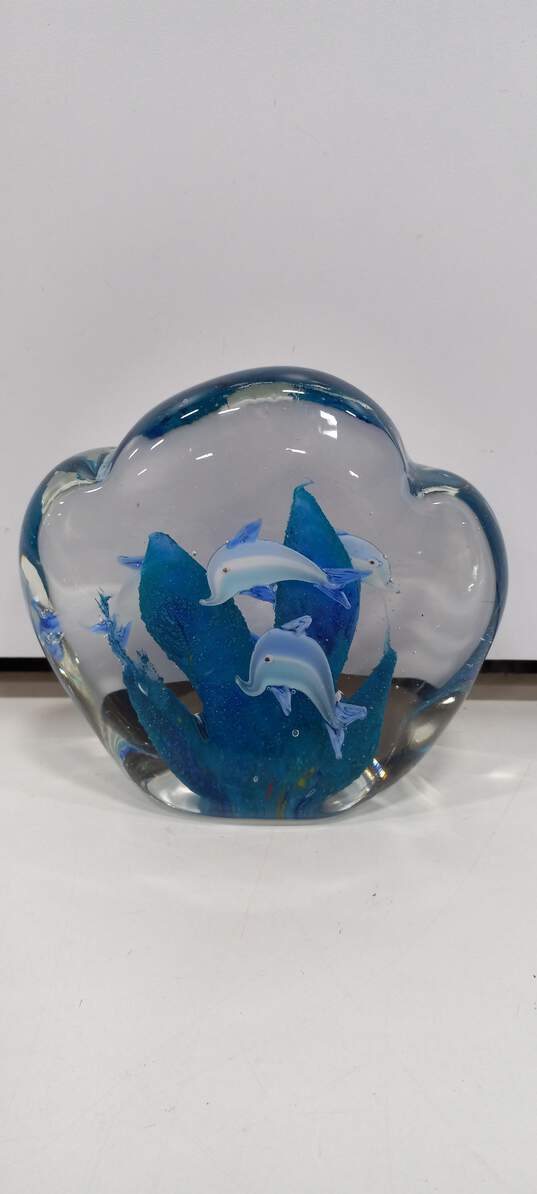 Glass Dolphin Paperweight image number 2