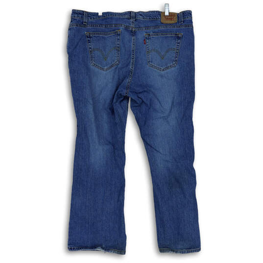 Womens Blue Medium Wash 5 Pocket Design Bootcut Denim Jeans Size 22S image number 2