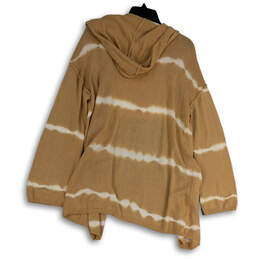 NWT Womens Tan Knitted Tie Dye Pockets Open Front Cardigan Sweater Size M alternative image