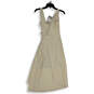 NWT Womens Beige V-Neck Sleeveless Pleated Slim Fit Wrap Dress Size XS image number 2