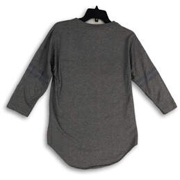 Womens Gray Just Do It Crew Neck 3/4  Sleeve Curved Hem T-Shirt Size Small alternative image