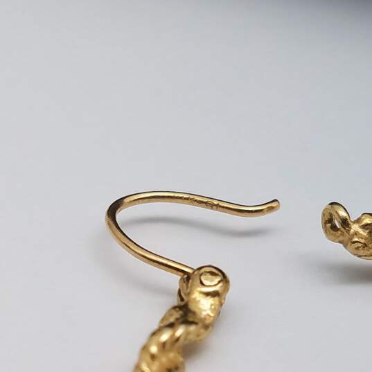 RL 14k Gold 1" Twist Rope Hoop Earring 5.3g image number 4