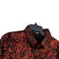Mens Red Black Printed Slim Fit Long Sleeve Collared Button-Up Shirt Sz XXL image number 3