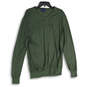 Womens Green Knitted V-Neck Long Sleeve Pullover Sweater Size X-Large image number 1
