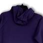 Womens Blue Long Sleeve Kangaroo Pocket Drawstring Pullover Hoodie Size L image number 4