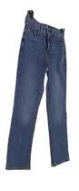 Womens Blue Medium Wash Pockets Casual Denim Straight Leg Jeans Size 4 image number 2