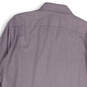 Mens Purple Striped Slim Fit Long Sleeve Spread Collar Button-Up Shirt Sz XL image number 4