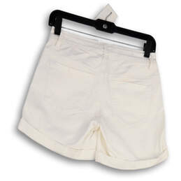 NWT Womens White Flat Front Light Wash Cuffed Denim Biker Shorts Size 2/26 alternative image