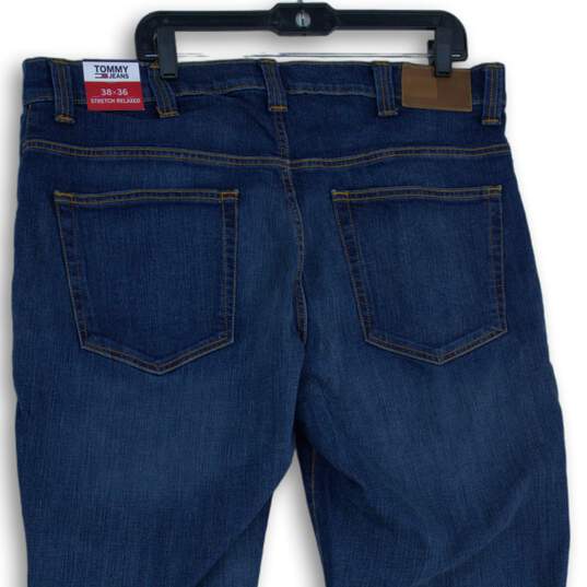 NWT Tommy Jeans Mens Blue Denim Medium Wash Straight Leg Jeans Size 38X36 image number 4