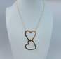 14K Yellow Gold Interlocked Open Heart Pendant Box Chain Necklace 5.1g image number 1