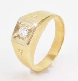 Vintage 10K Yellow Gold 0.26 CTTW Diamond Men's Ring 8.9g