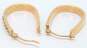 14K Two Tone White & Rose Gold Faux Stone Accented Oblong Hoop Earrings 1.1g image number 5