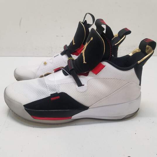 Nike Air Jordan XXXIII Future of Flight White, Black, Red Sneakers AQ8830-100 Size 12 image number 2