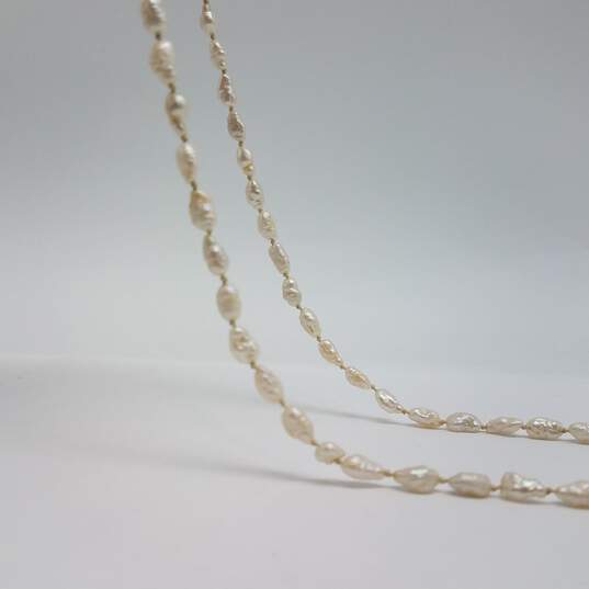 Sterling Silver & 24 Inch Bali Style Necklace FW Pearl 18 Inch Silver Clasp Bundle 34.1g image number 6