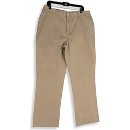 NWT Mens Khaki Classic Fit Flat Front Straight Leg Chino Pants Size 36x32