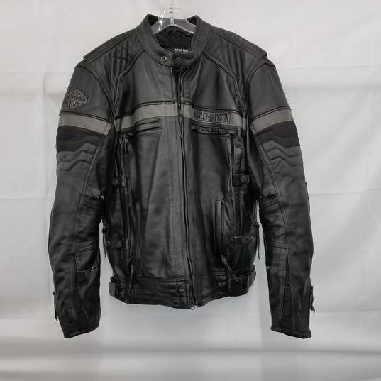 Harley-Davidson Black Leather Motorcycle Jacket Size XL image number 1