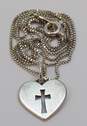 James Avery Sterling Silver Cross Cut Out Heart Pendant Necklace 3.5g image number 2