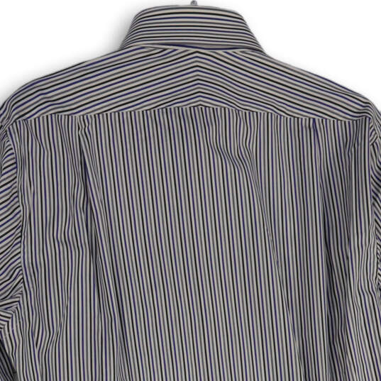 NWT Mens Blue Striped Spread Collar Long Sleeve Button-Up Shirt Size 15.5 L image number 4