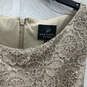 NWT Womens Beige Shimmer Lace Side Gathered Long Maxi Dress Size 12 image number 3