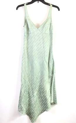Off White Women Green Asymmetrical Satin Midi Dress Sz 36