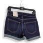 NWT Womens Blue Denim Dark Wash Stretch Pockets Cuffed Mom Shorts Size 4 image number 2