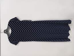 Ralph Lauren Women's Blue Navy Striped Maxi Dress Short Sleeves Size 6 NWT alternative image