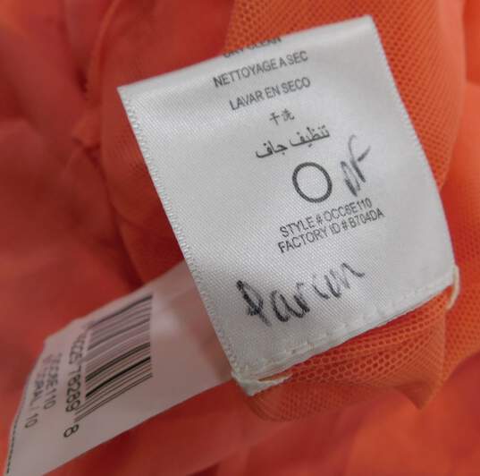 BCBGMAXAZRIA Coral Silk Layered Ruffle Cocktail Party Dress Size 10 image number 5