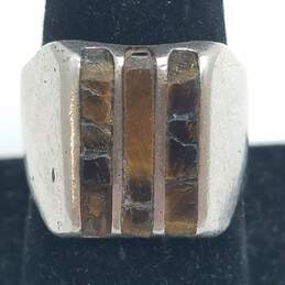Sterling Silver Brown Gemstone Sz 10 Ring 15.0g alternative image
