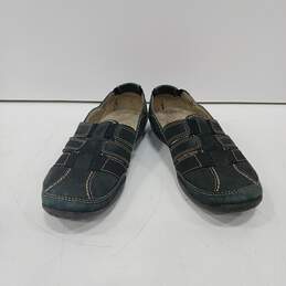 Womens Haley Stork 26064917 Black Leather Slip On Comfort Flat Shoes Size 7