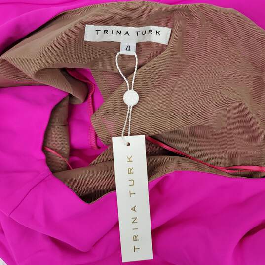 NWT Trina Turk WM's Hot Pink Fantastic Ruffle Dress Size 4 image number 3