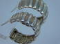 John Hardy 925 Sterling Silver Chunky Ridged Demi Hoop Earrings 11.0g image number 3