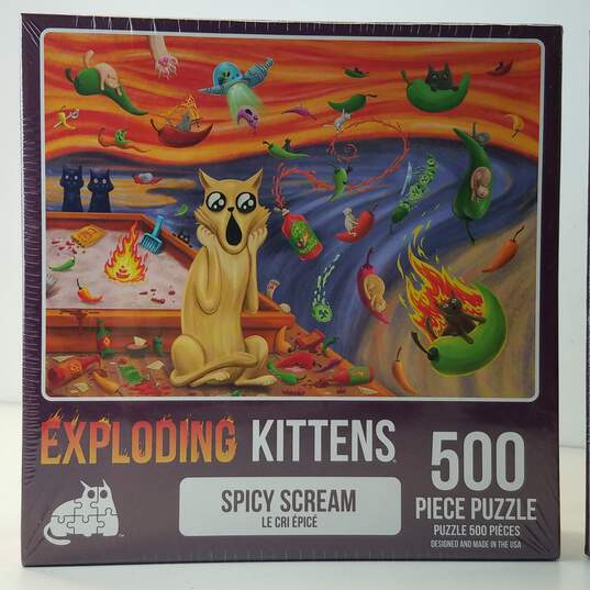 Lot of 2 Exploding Kittens Piece Puzzles image number 3