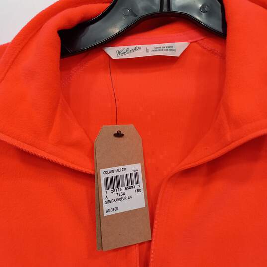 Woolrich Women's Colwin Neon Pink Orange Fleece Half Zip Jacket Size L NWT image number 4