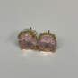 Designer Kate Spade Gold-Tone Pink Crystal Cut Stone Classic Stud Earrings image number 2