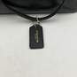 Coach Womens Black Leather Charm Inner Pockets Zip Double Strap Tote Handbag image number 3