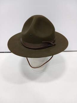 GREEN VINTAGE MARINE CORP HAT WITH STRAP SIZE 7 5/8