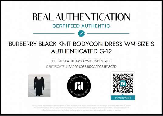 Burberry Black Knit Bodycon Dress Wm Size S AUTHENTICATED image number 5
