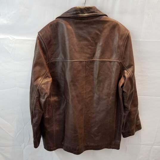 M. Julian Wilson's Leather Thinsulate Ultra Insulation Brown Jacket Adult Size M image number 2