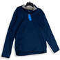 NWT Mens Blue 1/4 Zip Mock Neck Long Sleeve Pullover Sweater Size XL image number 1