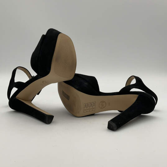 NIB Womens Trish Black Peep Toe Stiletto Heel Ankle Strap Sandals Size 6 M image number 5