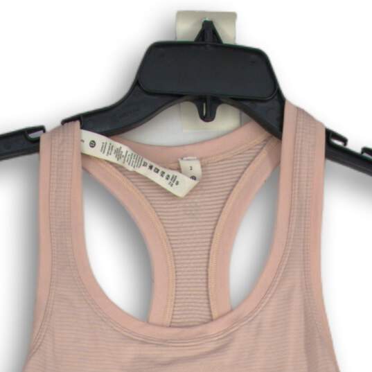 Womens Pink Sleeveless Racerback Strap Pullover Activewear Tank Top Size 2 image number 3
