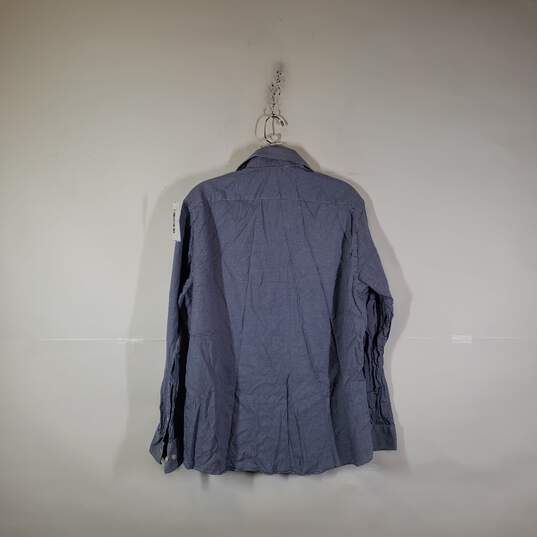 Mens Regular Fit Houndstooth Collared Dress Shirt Size Large 16-16.5 image number 2