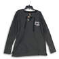 NWT Womens Black Heather Tie Neck Long Sleeve Pullover T-Shirt Size 2X image number 1