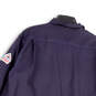 Mens Purple Spread Collar Pockets Long Sleeve Button-Up Shirt Size XL image number 4