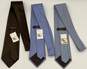 NWT Mens Blue Brown Geometric Silk Adjustable Designer Neckties Lot Of 3 image number 4