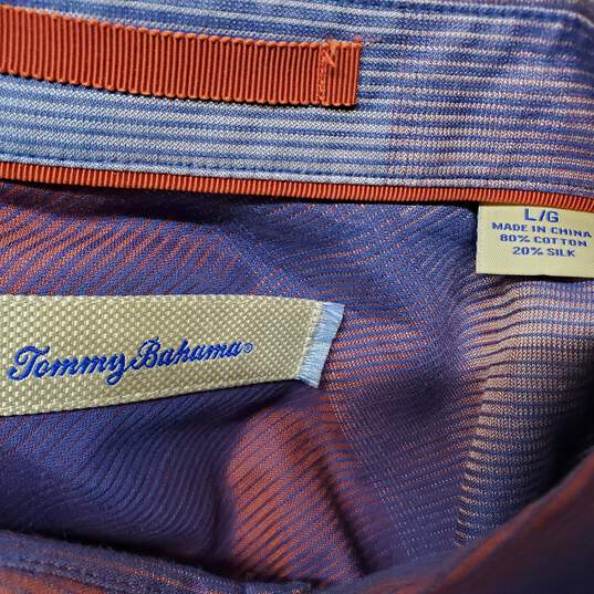 Tommy Bahama Cotton/Silk Multicolor LS Button Up Shirt Men's LG image number 4