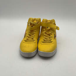 Mens Vulc 13 Yellow Leather High Top Lace-Up Round Toe Sneaker Shoes Sz 10