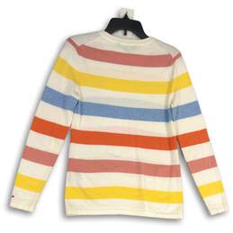 Tommy Hilfiger Womens White Striped Crew Neck  Long Sleeve Pullover Sweater Sz S alternative image