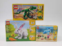 Creator Factory Sealed Sets 31058 Dino 31133 Rabbit & 31128 Dolphin & Turtle