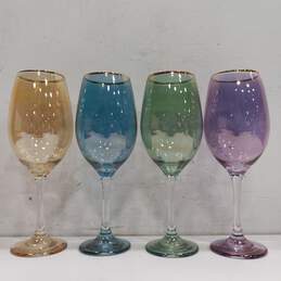 Multicolored Set of 4 Gold-Rimmed Goblets - IOB alternative image